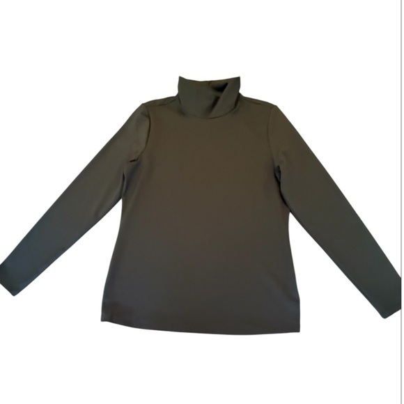 Per Se by Carlisle Olive Green Turtleneck Long Sleeve Top Size Medium MSRP $198 - Picture 1 of 8